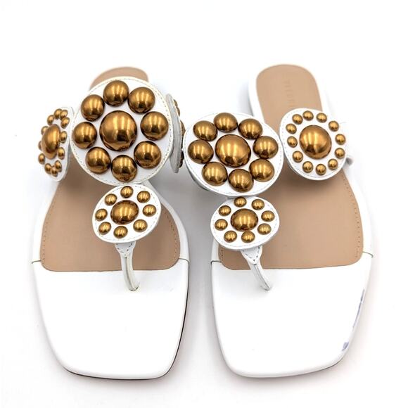 Veronica Beard Minari Beaded Circle Thong Sandals Women's Size US6M EU37 - Picture 2 of 10